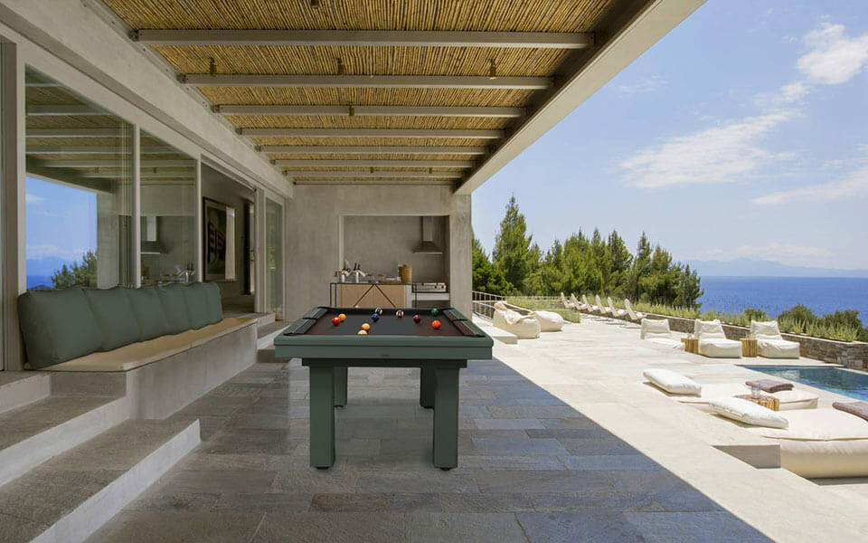 billard bois Freijo extérieur vert