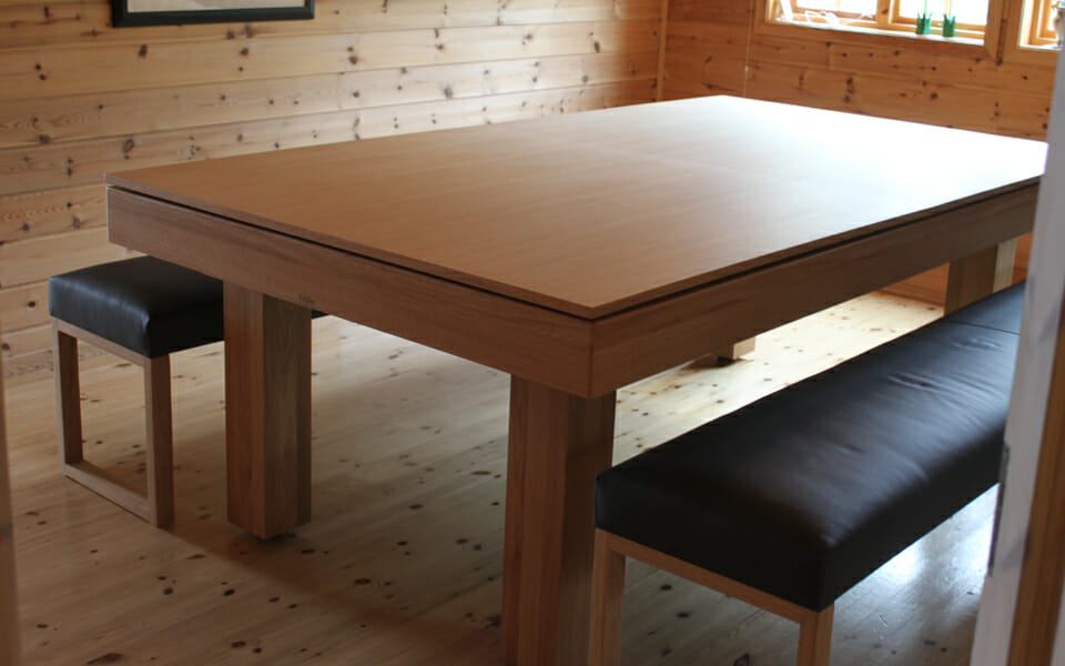 billard Purity convertible en table entièrement en bois