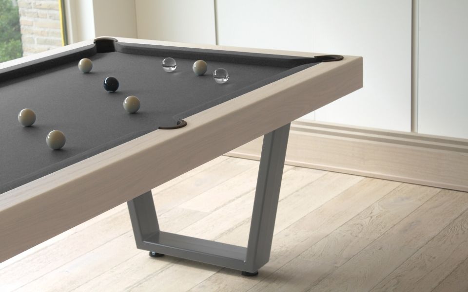 Table de billard personalise - industriel - bois - metal gris - Iron - Toulet