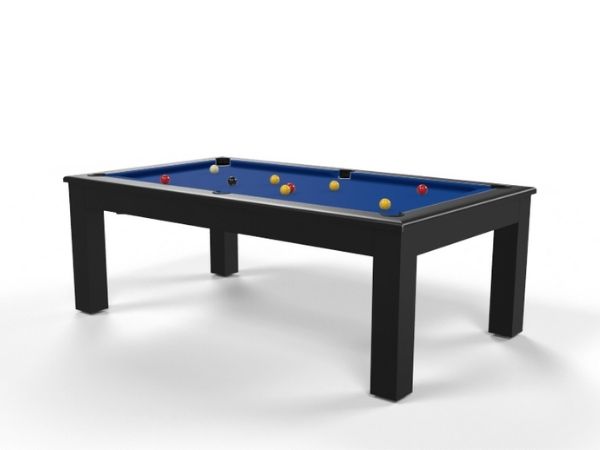 Table de billard noire tapis bleu pétrole - CL -Toulet