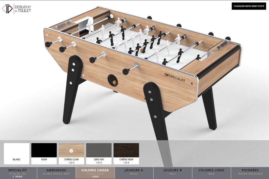 New 360 configurator online foosball table - Debuchy By Toulet