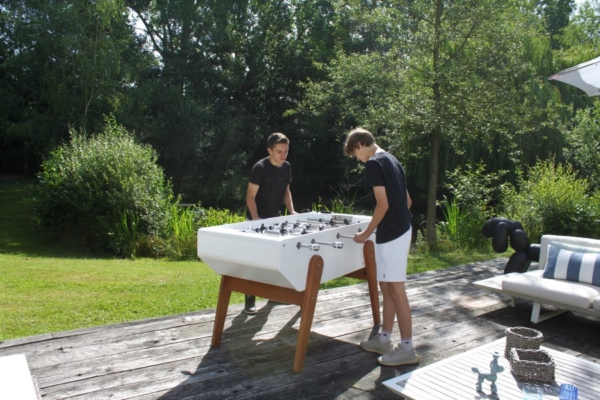 Foosball table, a popular activity especially among young people.
