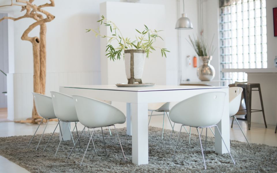 mesa de billar convertible blanca Pearl diseno - Billards Toulet