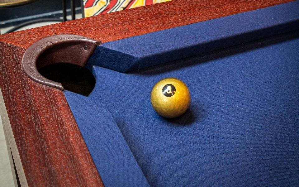 walnut pool table blue cloth glod ball Pearl - Billards Toulet