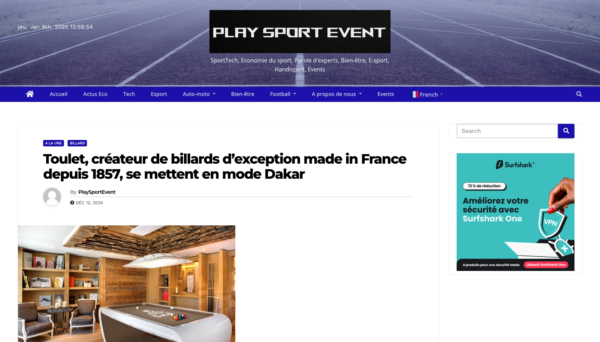 Billards Toulet en mode Dakar : découvrez l&rsquo;article sur Play Sport Event !