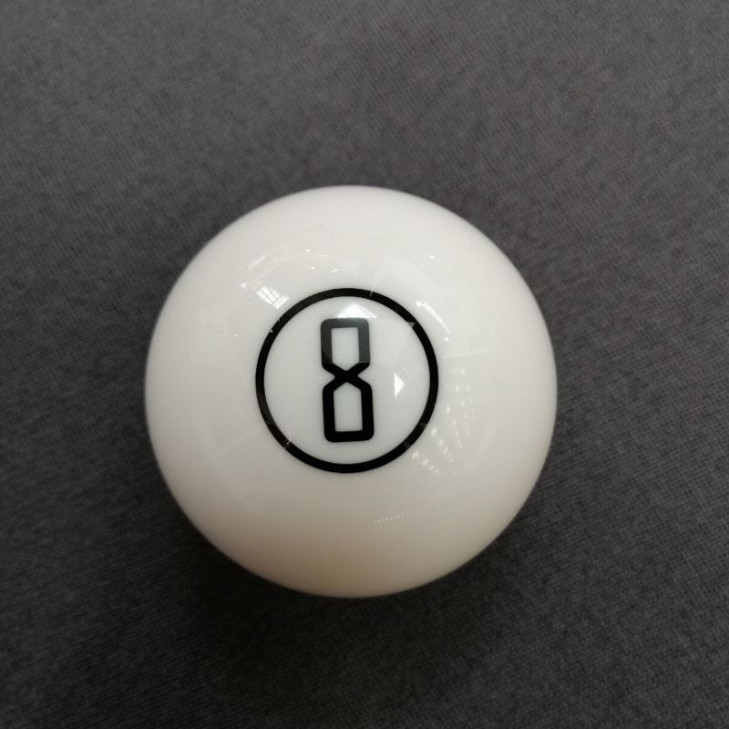 Bille de billard n°8 blanche design