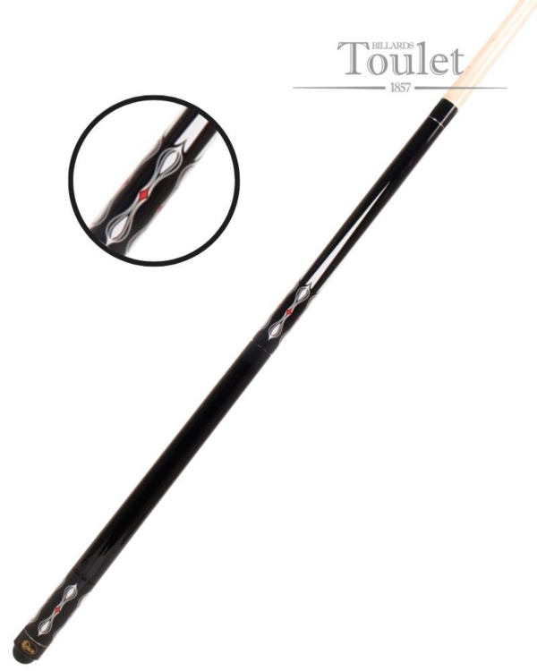 Queue de billard français noire Orca S2 n°1 Orca 140 cm – 2 pièces