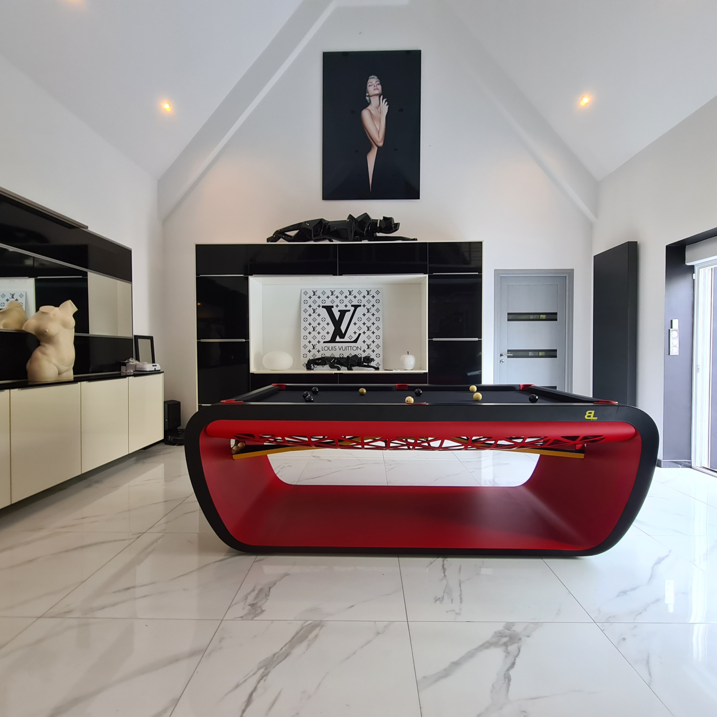 billard luxe personnalisable Blacklight américain noir rouge Toulet