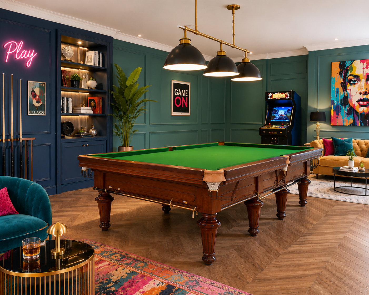 billard snooker 8 pieds bois compétition Maison Toulet