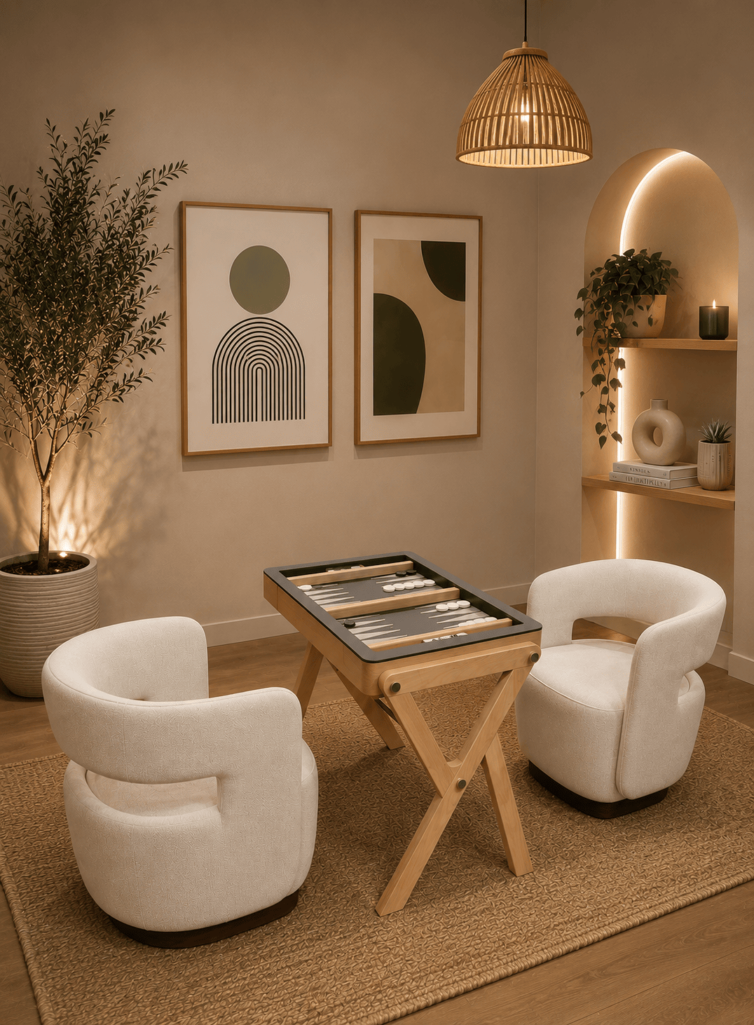 table de backgammon Trianon cuir luxe Toulet