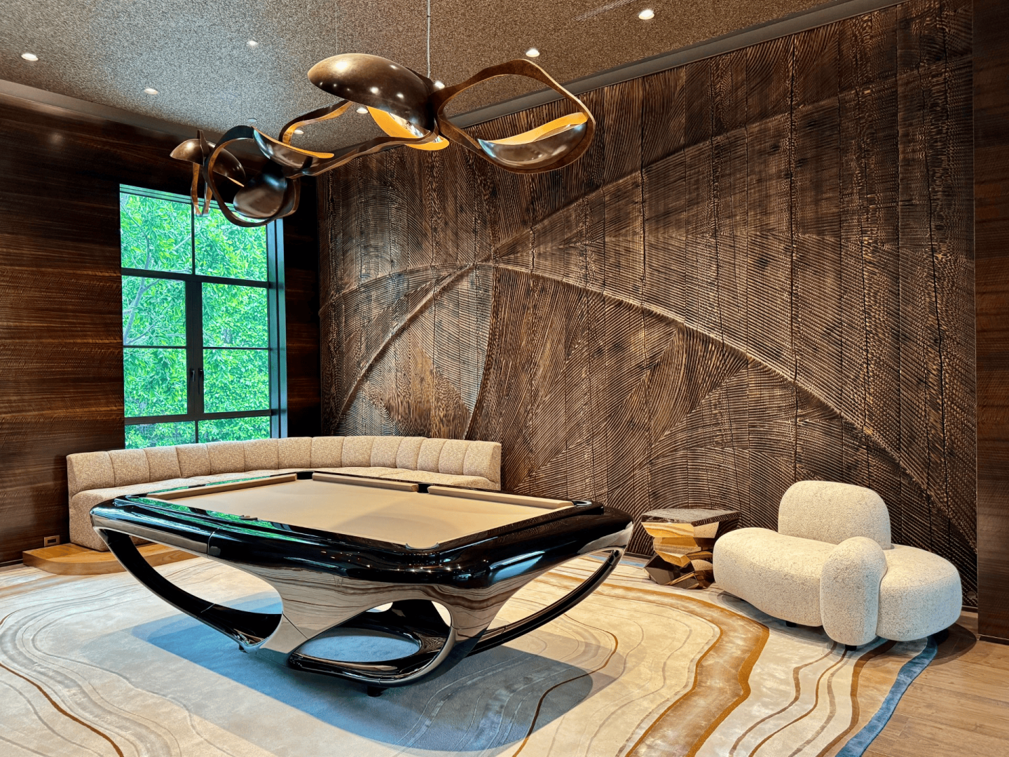 table de billard design original Whitelight noir Maison Toulet